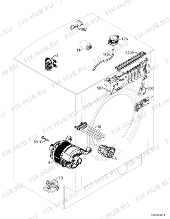 Схема №6 L61270BI с изображением Модуль (плата) для стиралки Aeg 973914528117026